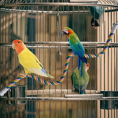 U Shaped Parrot Cotton Rope Climbing Toy Perch Stand for Bird Cage - 60cm