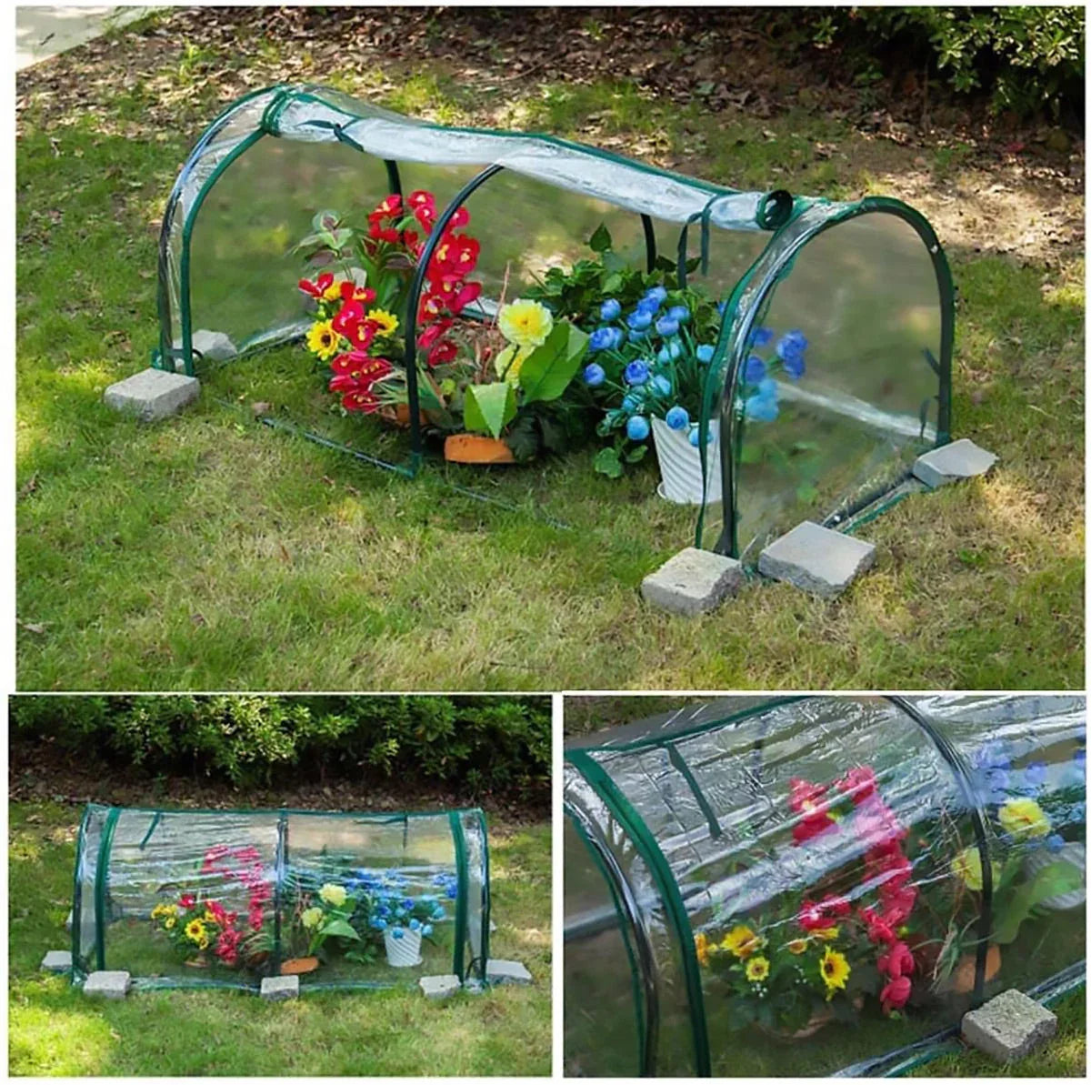 PVC Greenhouse Cover Replacement Plant Tent Garden Shelter No Frame - Transparent - Mekamart Australia