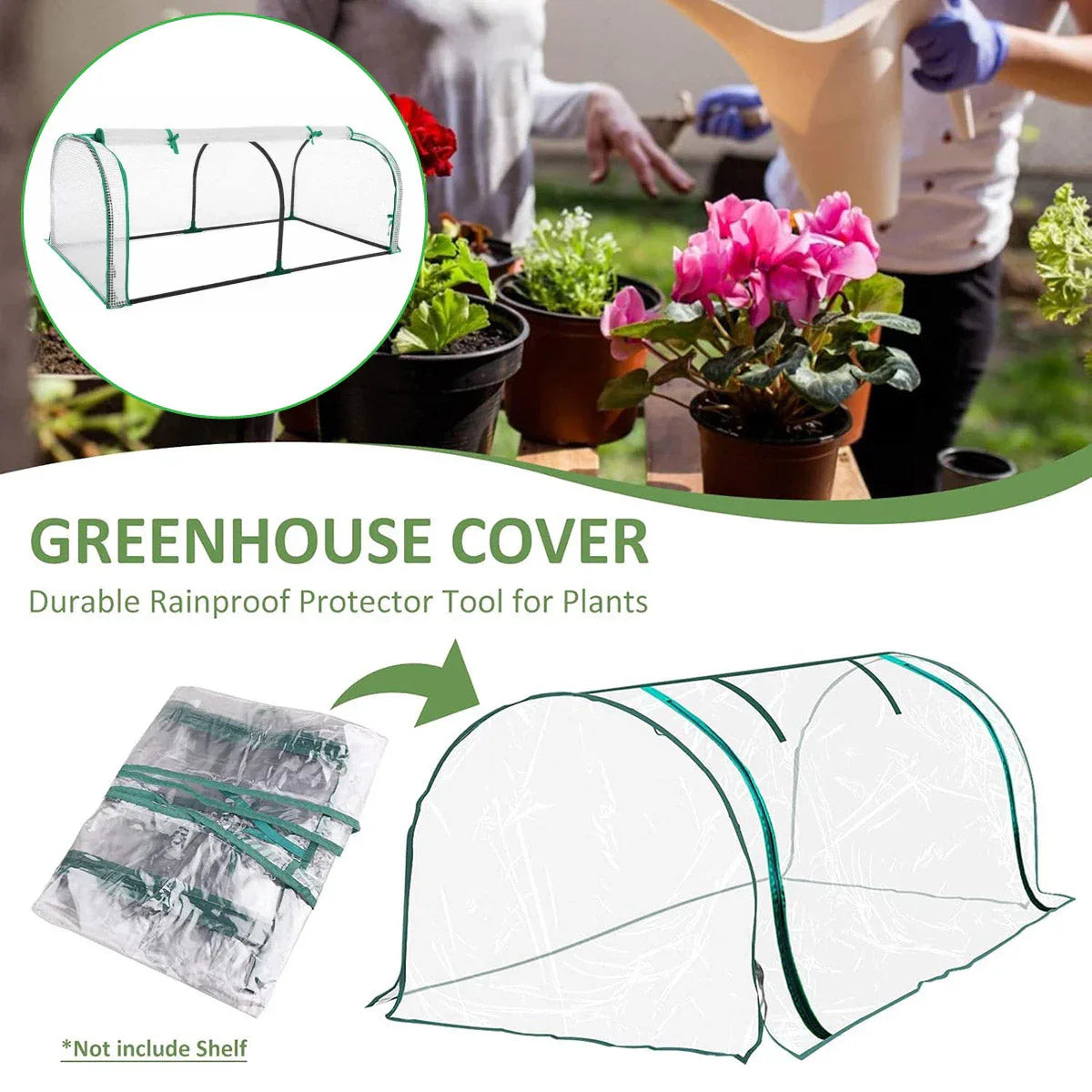 PVC Greenhouse Cover Replacement Plant Tent Garden Shelter No Frame - Grid - Mekamart Australia