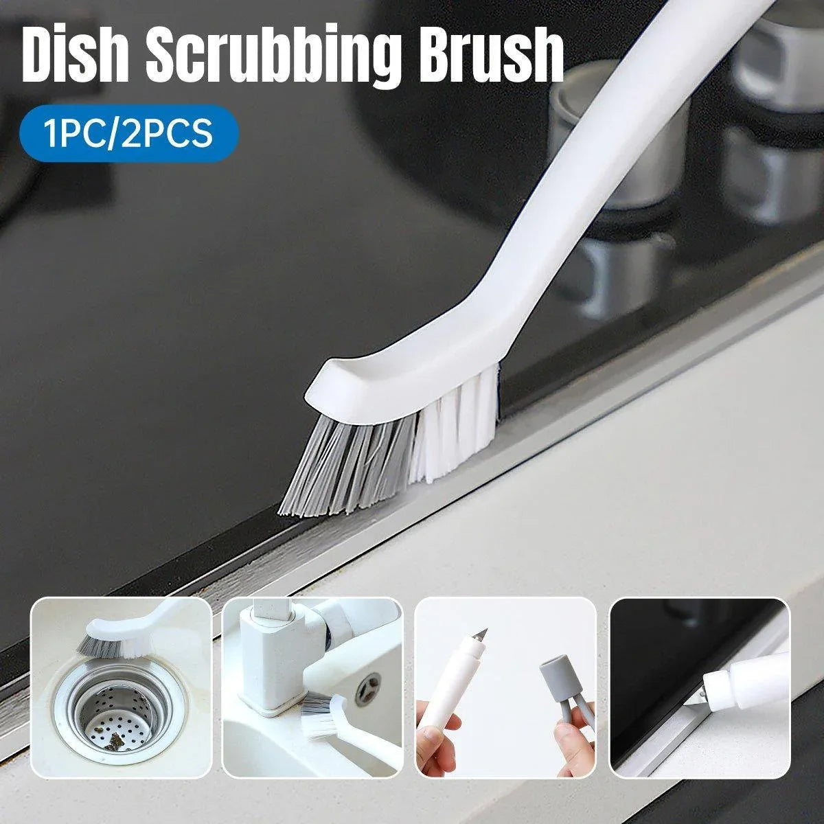 1/2pcs Small Brush for Bathroom Tile Wall Floor Gap Corner Seam Cleaning Tool - 2PCS - Mekamart Australia