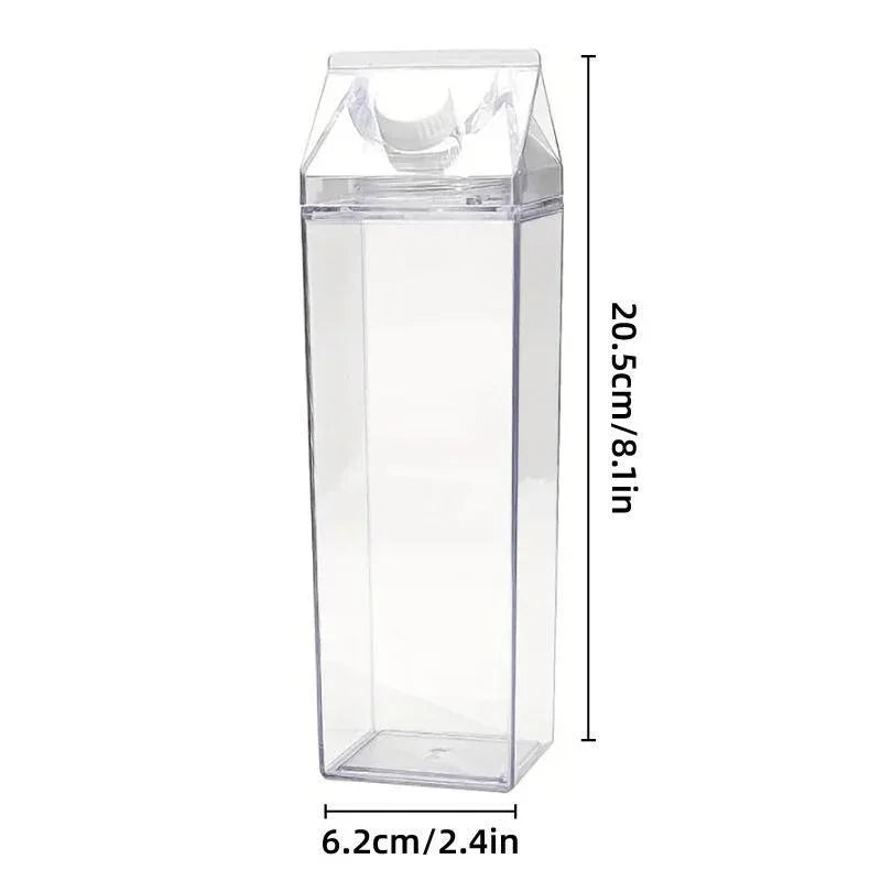 4pcs Large Capacity Square Mug Transparent Plastic Water Juice Drinking Cups - Mekamart Australia