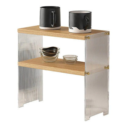 Acrylic Desktop Cup Holder Multi-Purpose Portable Storage Organizer For Home - Brown - Mekamart Australia