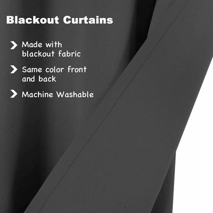 2pcs Semi Blackout Curtain Fabric Solid Colour Home Decor Drapes for Living Room - Light Grey - 132x244cm - Mekamart Australia