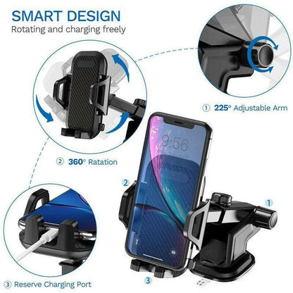 Universal 360� Windshield Mount Car Smart Phone Holder Cradle Long Neck Au