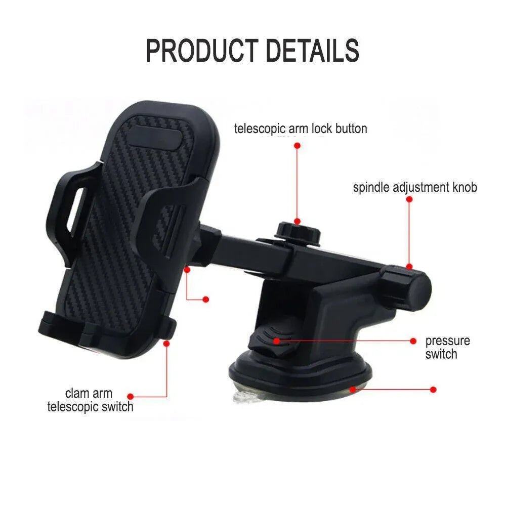 Universal 360� Windshield Mount Car Smart Phone Holder Cradle Long Neck Au