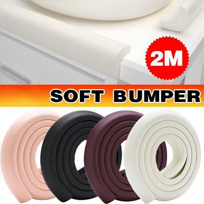 Foam Edge Guard Strip for Desks and Tables with Corner Protector Bumper Tape - Black - Mekamart Australia