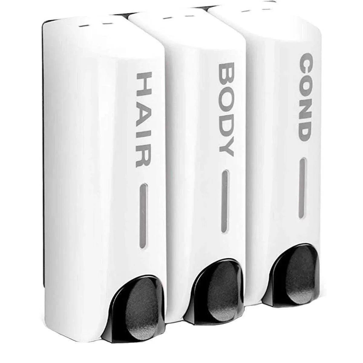 Hotel Wall Mounted Soap Dispenser Bathroom Shampoo Shower Gel Hand Soap Box - White-Double - Mekamart Australia