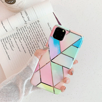 Rainbow Case for iPhone 14 13 12 11 Pro Max XR XS Marble Phone Shockproof Cover Silicone - For iphone  13
