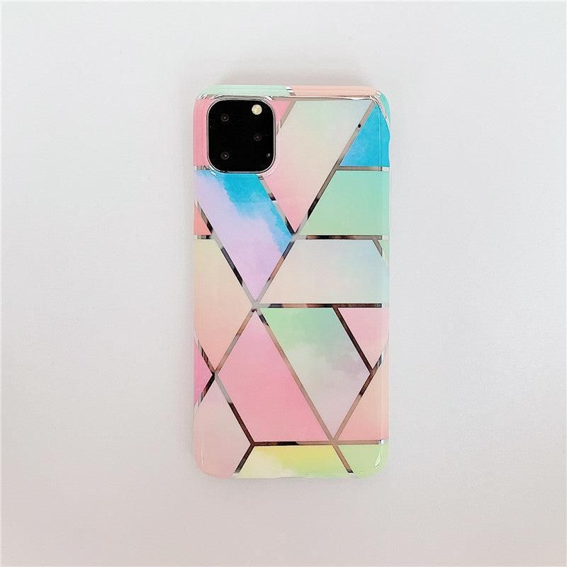 Rainbow Case for iPhone 14 13 12 11 Pro Max XR XS Marble Phone Shockproof Cover Silicone - For iphone  13