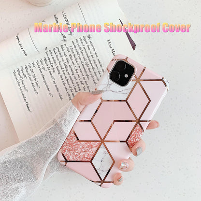 Case For Iphone 13 12 11 Pro Max Xr Xs 8 Marble Phone Shockproof Cover Silicone