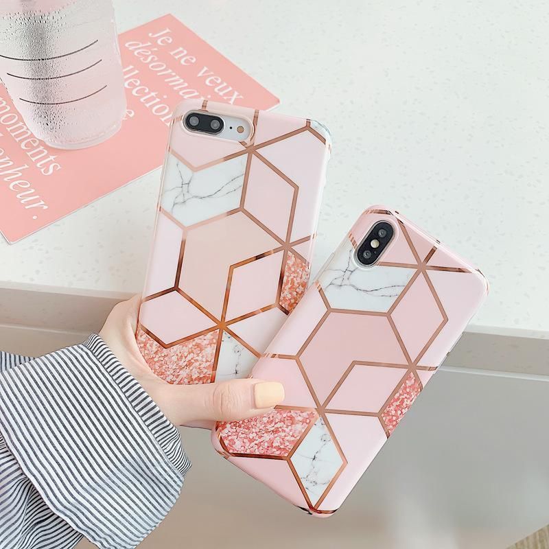 Case For Iphone 13 12 11 Pro Max Xr Xs 8 Marble Phone Shockproof Cover Silicone