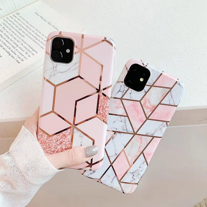 Case For Iphone 13 12 11 Pro Max Xr Xs 8 Marble Phone Shockproof Cover Silicone