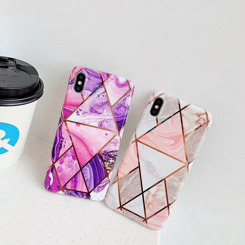 Case For Iphone 13 12 11 Pro Max Xr Xs 8 Marble Phone Shockproof Cover Silicone