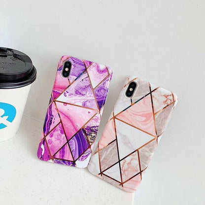 Case For Iphone 13 12 11 Pro Max Xr Xs 8 Marble Phone Shockproof Cover Silicone