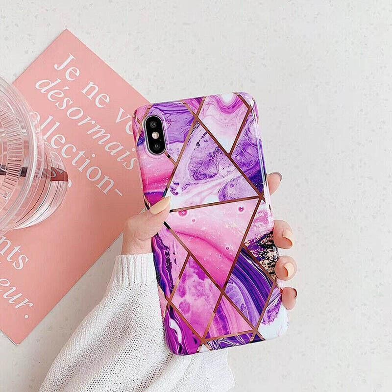 Case For Iphone 13 12 11 Pro Max Xr Xs 8 Marble Phone Shockproof Cover Silicone