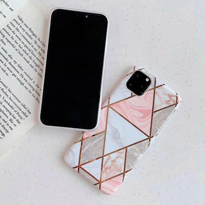 Case For Iphone 13 12 11 Pro Max Xr Xs 8 Marble Phone Shockproof Cover Silicone