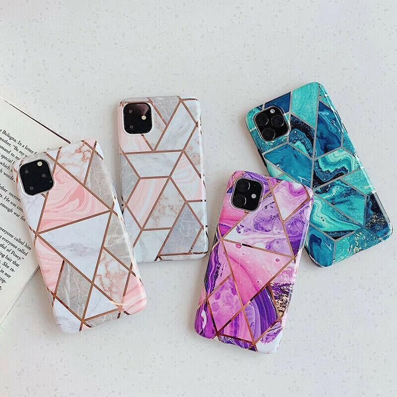 Case For Iphone 13 12 11 Pro Max Xr Xs 8 Marble Phone Shockproof Cover Silicone