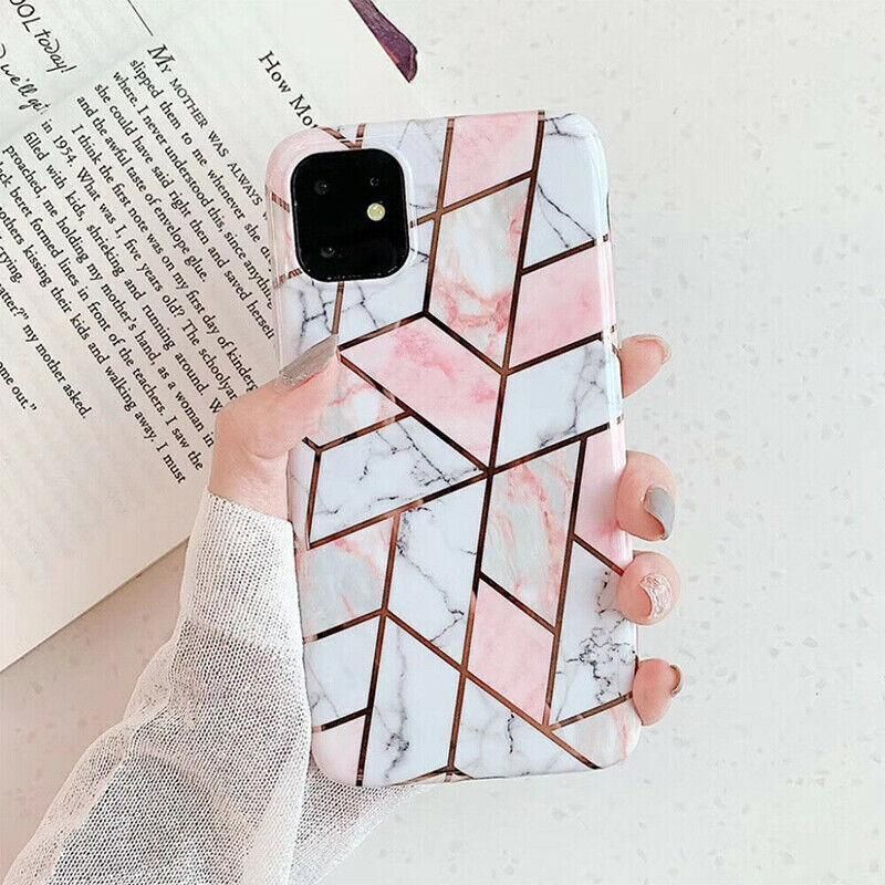 Case For Iphone 13 12 11 Pro Max Xr Xs 8 Marble Phone Shockproof Cover Silicone
