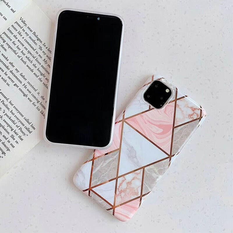 Case For Iphone 13 12 11 Pro Max Xr Xs 8 Marble Phone Shockproof Cover Silicone