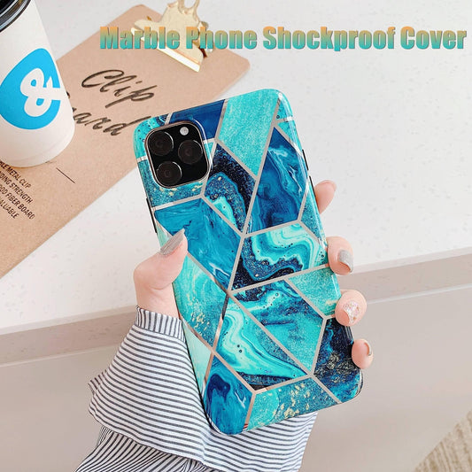 Case For Iphone 13 12 11 Pro Max Xr Xs 8 Marble Phone Shockproof Cover Silicone