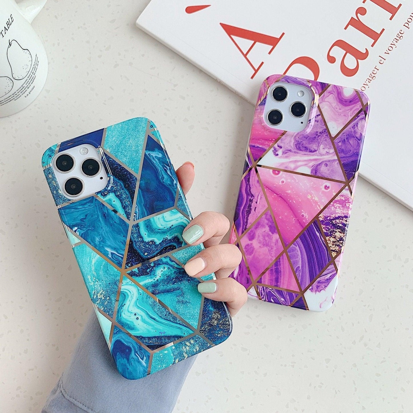 Case For Iphone 13 12 11 Pro Max Xr Xs 8 Marble Phone Shockproof Cover Silicone