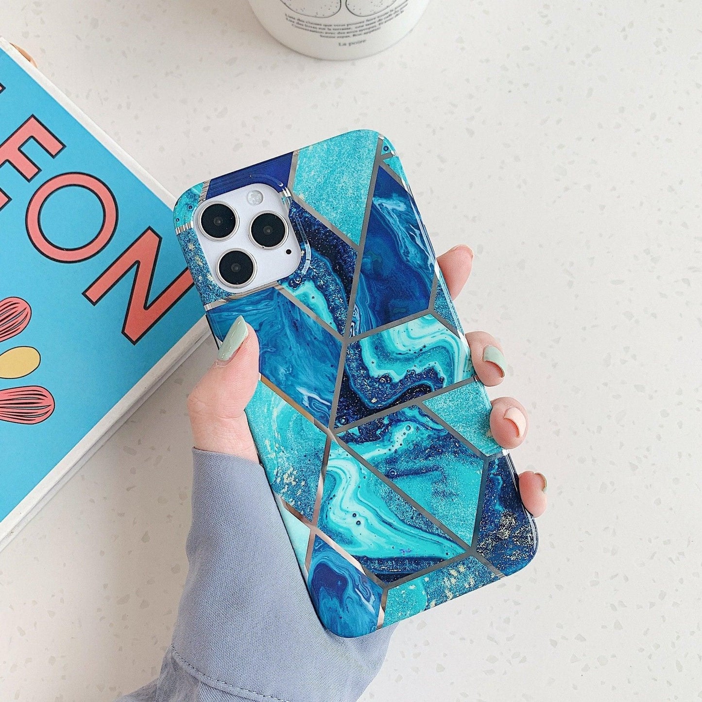 Case For Iphone 13 12 11 Pro Max Xr Xs 8 Marble Phone Shockproof Cover Silicone