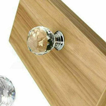 Crystal Glass Cabinet Knobs Drawer Pull Handles Cupboard Door Knob with Screws 10Pcs - 40mm