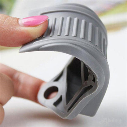 3Pcs Thick Rubber Wedge Door Stoppers Floor Carpet Heavy Duty Door Stop Security - Grey