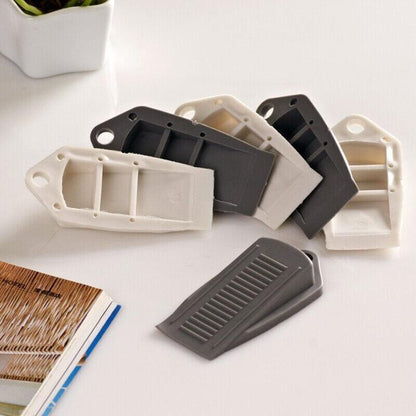3Pcs Thick Rubber Wedge Door Stoppers Floor Carpet Heavy Duty Door Stop Security - White