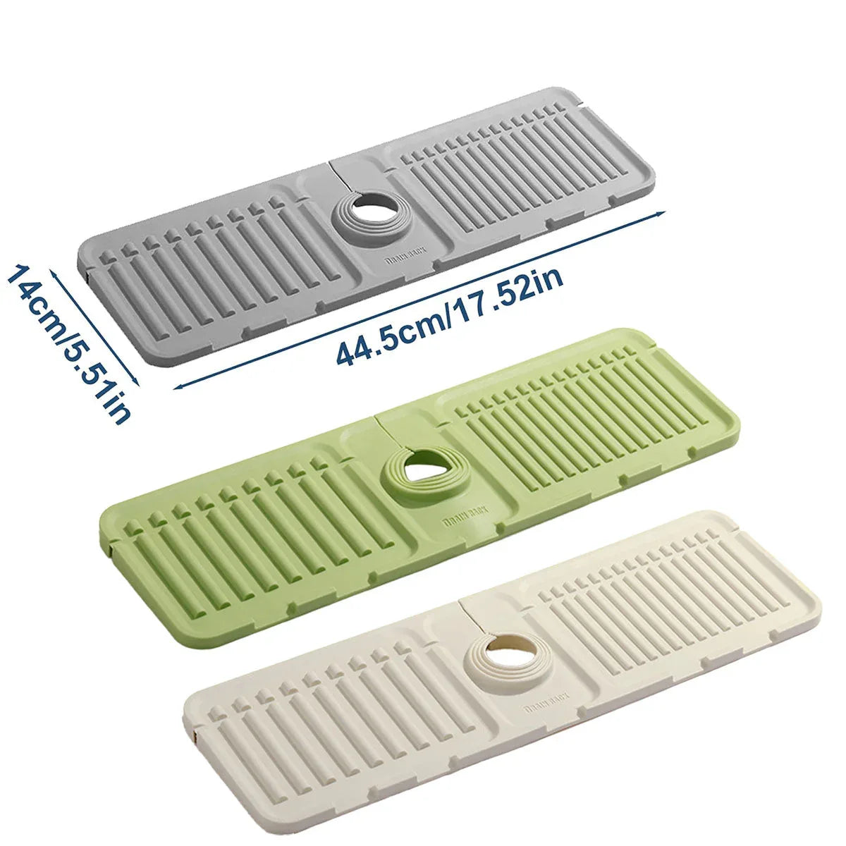 Faucet Draining Pad Narrow Sink Splash Guard Mat for Washbasin Water Catcher - Green - Mekamart Australia