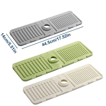 Faucet Draining Pad Narrow Sink Splash Guard Mat for Washbasin Water Catcher - Grey - Mekamart Australia