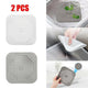 2Pc Square Drain Cover For Shower Drain Hair Catcher Flat Silicone Plug For Bath - 2PCS-White - Mekamart Australia