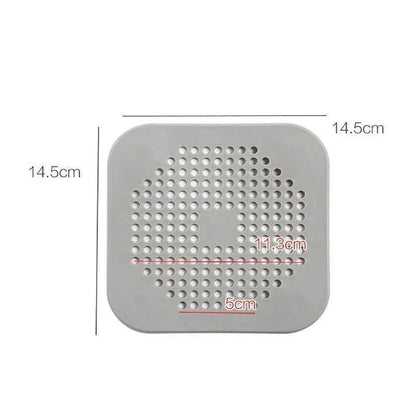 2Pc Square Drain Cover For Shower Drain Hair Catcher Flat Silicone Plug For Bath - 2PCS-White - Mekamart Australia
