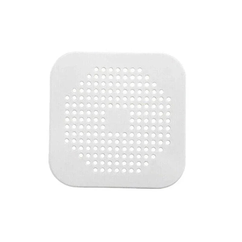 2Pc Square Drain Cover For Shower Drain Hair Catcher Flat Silicone Plug For Bath - 2PCS-White - Mekamart Australia
