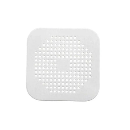 2Pc Square Drain Cover For Shower Drain Hair Catcher Flat Silicone Plug For Bath - 2PCS-White - Mekamart Australia