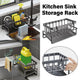Kitchen Sink Caddy Storage Organizer Steel Sponge Soap Brush Holder Faucet Rack - Mekamart Australia