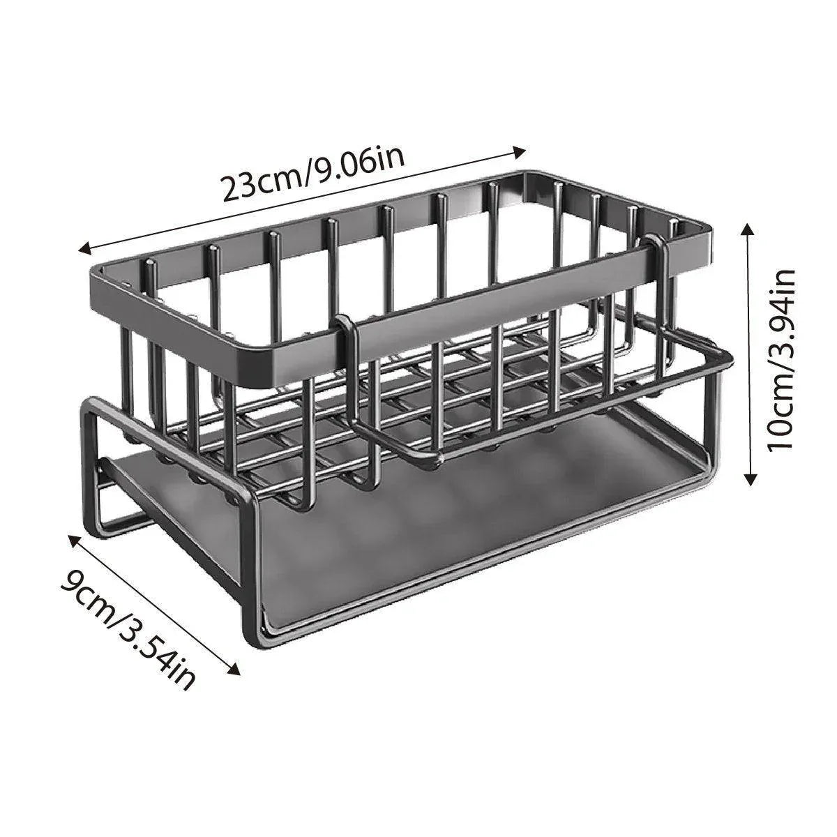 Kitchen Sink Caddy Storage Organizer Steel Sponge Soap Brush Holder Faucet Rack - Mekamart Australia