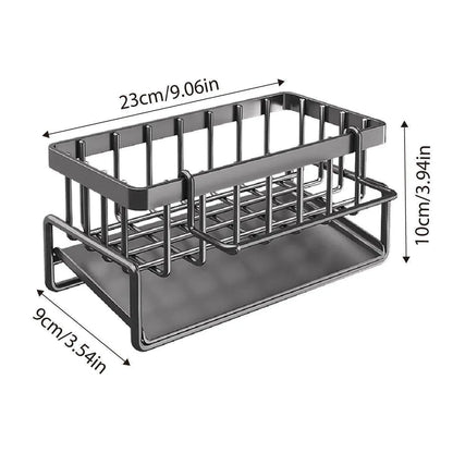 Kitchen Sink Caddy Storage Organizer Steel Sponge Soap Brush Holder Faucet Rack - Mekamart Australia
