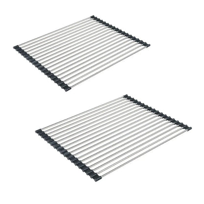 Multifunctional Stainless Steel Draining Rack Folding Sink Organizer for Kitchen - 580 x 400mm - Mekamart Australia