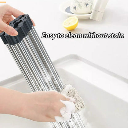 Multifunctional Stainless Steel Draining Rack Folding Sink Organizer for Kitchen - 580 x 400mm - Mekamart Australia