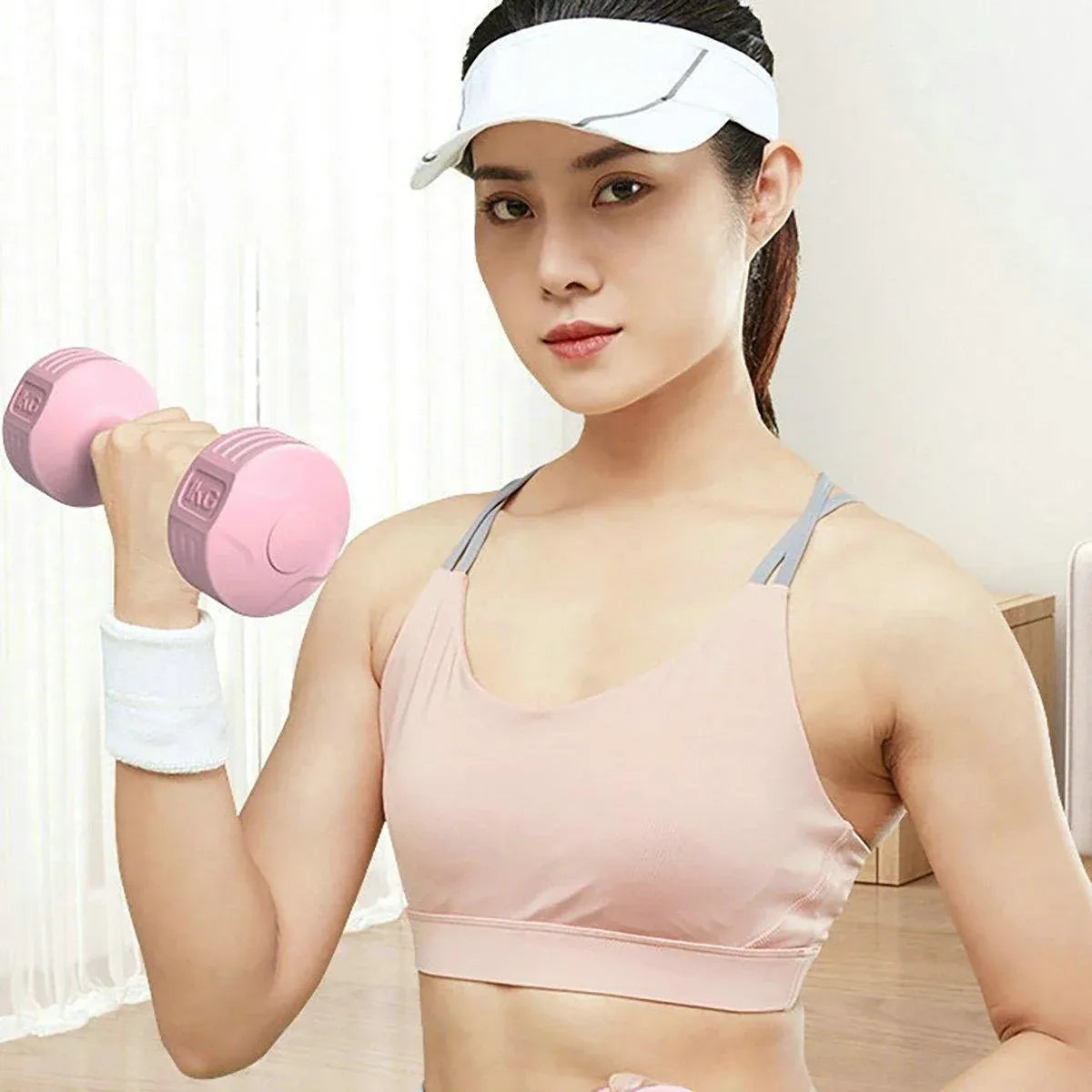Ladies 1kg Dumbbells for Fitness Exercise Yoga Home Training Slim Arm Workout - Blue