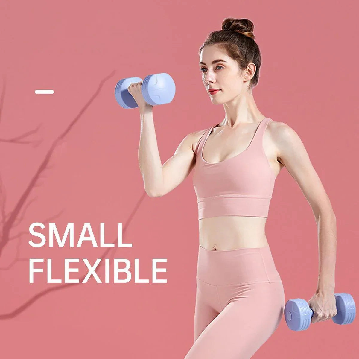 Ladies 1kg Dumbbells for Fitness Exercise Yoga Home Training Slim Arm Workout - Pink