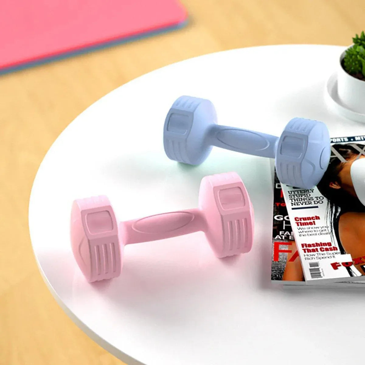 Ladies 1kg Dumbbells for Fitness Exercise Yoga Home Training Slim Arm Workout - Pink