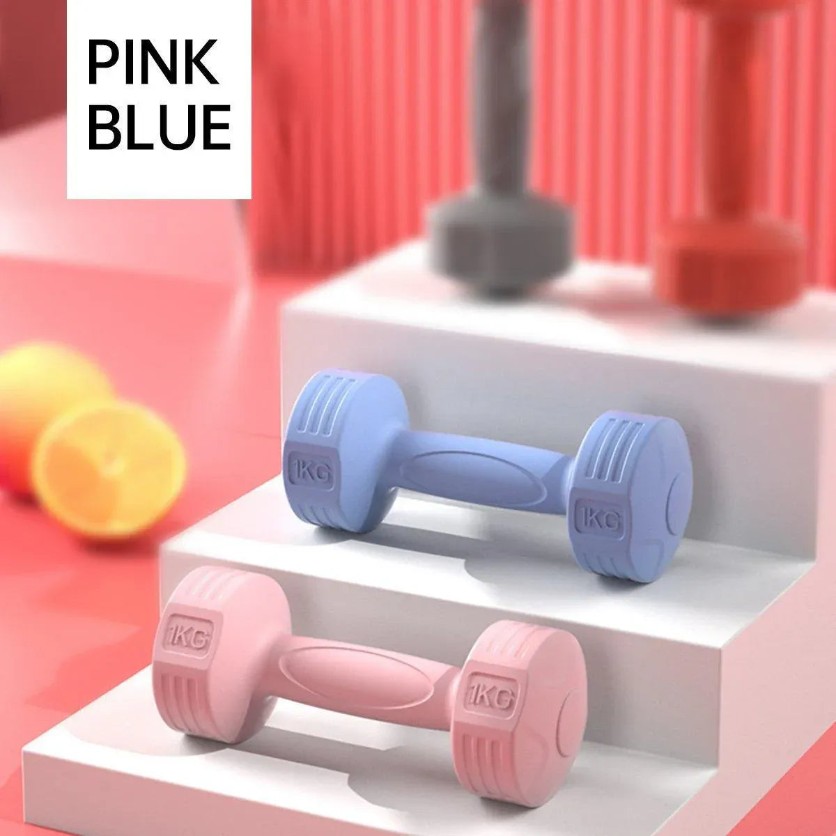 Ladies 1kg Dumbbells for Fitness Exercise Yoga Home Training Slim Arm Workout - Pink