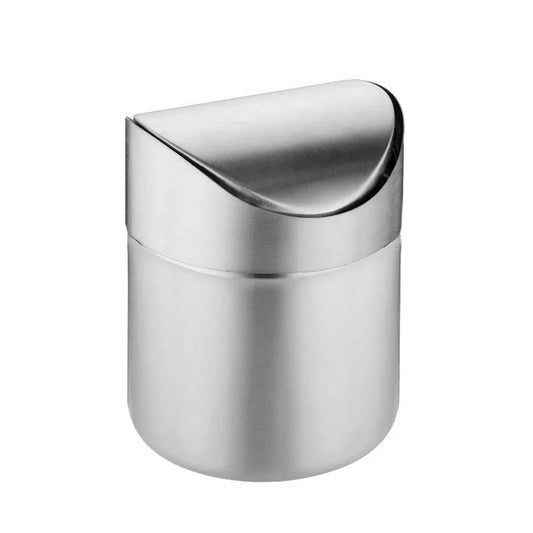Stainless Steel Mini Desktop Wastebasket Organizer Compact Waste Bin for Office - Mekamart Australia