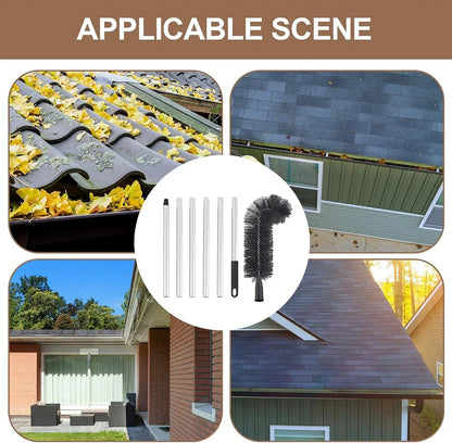 Gutter Cleaning Brush Roofing Tool with Pole 208cm for Long Splicing Gutter - Mekamart Australia