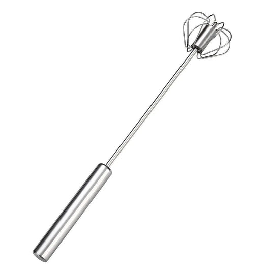 Stainless Steel Semi-Automatic Egg Beater Hand Pressed Kitchen Baking Tool - 10 Inch - Mekamart Australia