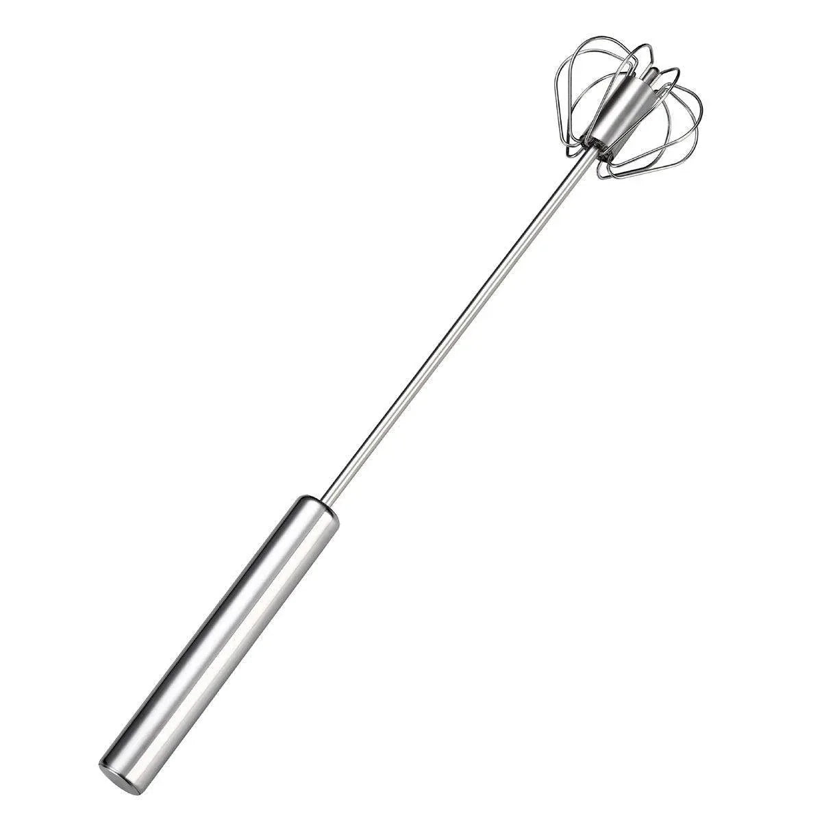 Stainless Steel Semi-Automatic Egg Beater Hand Pressed Kitchen Baking Tool - 14 Inch - Mekamart Australia