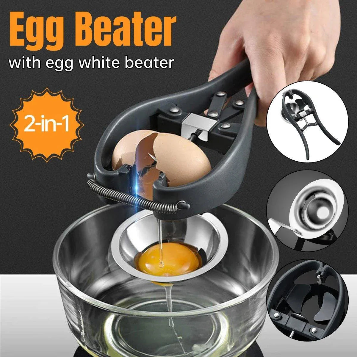 Quick Egg Opener Whisk Baking Kitchen Gadget Tool for Easy Cooking and Meal Prep - Mekamart Australia