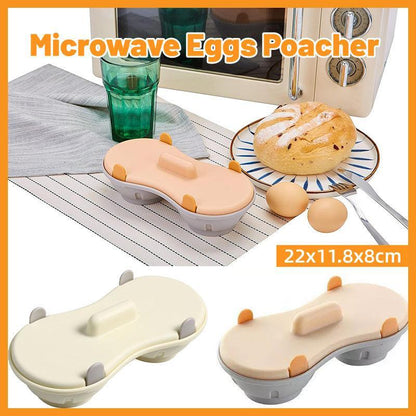 Microwave Egg Steamer With Lid Kitchen Egg Cooker Poacher Steam Box Container - White - Mekamart Australia